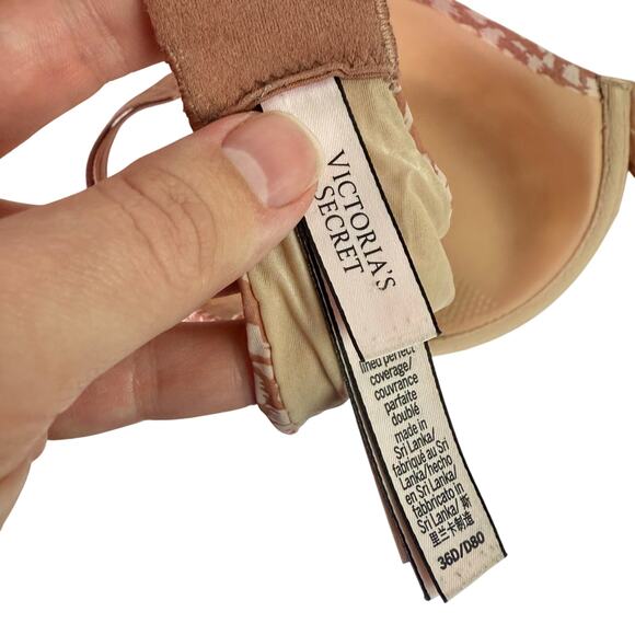 Victoria's Secret Women's 36D Tan Beige Lined Perfect Coverage Bra Underwire - Picture 7 of 9
